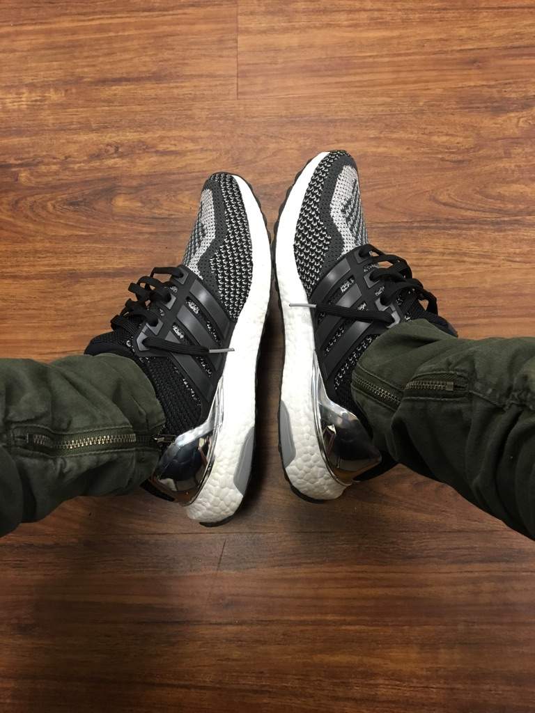 ultra boost silver medal on feet