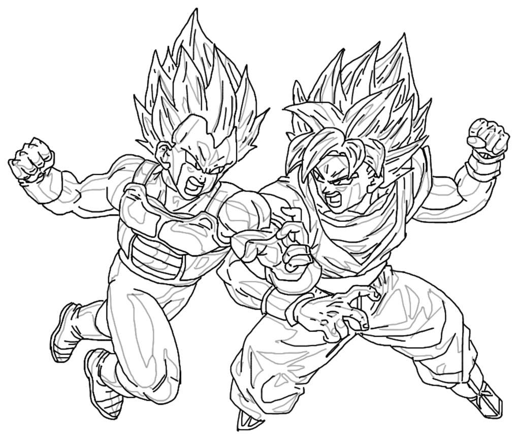 New drawing - ssgss goku vs ssgss copy vegeta | DragonBallZ Amino