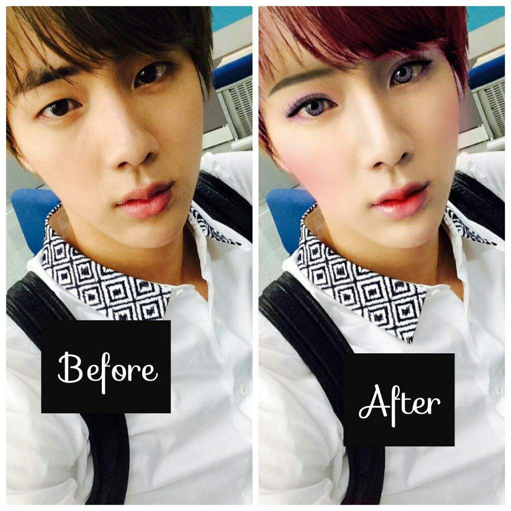 BTS WITH GIRL'S MAKEUP | K-Pop Amino