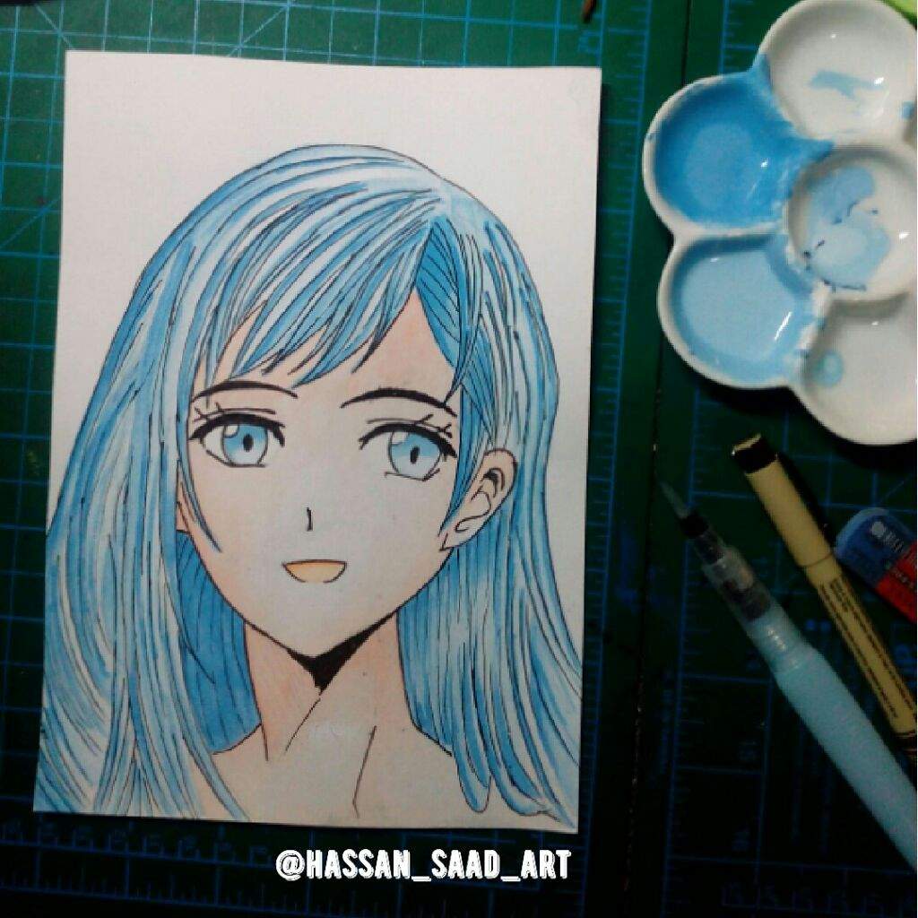 Anime girl - watercolor painting | Art Amino