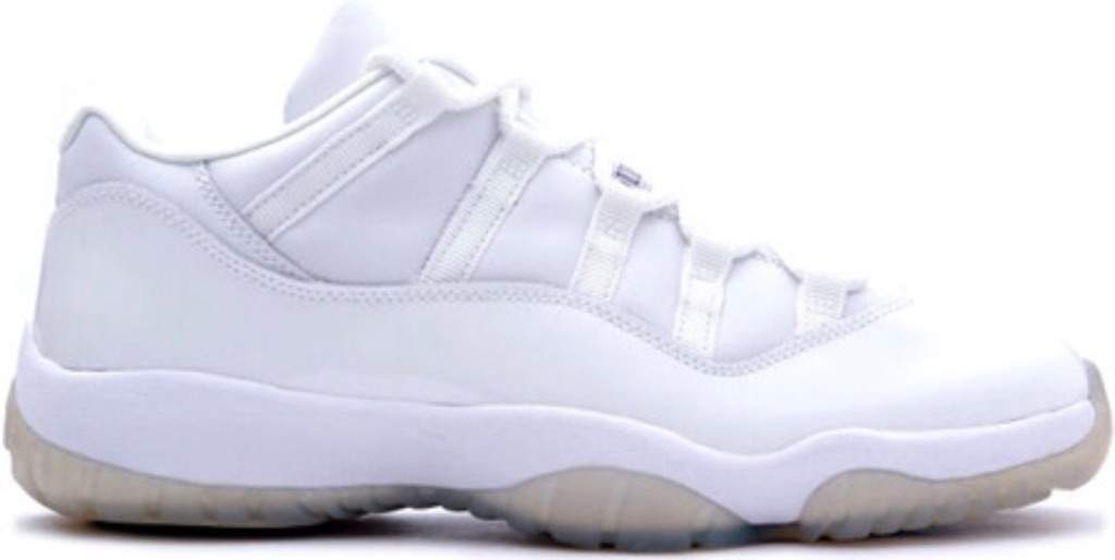 all white low top 11s