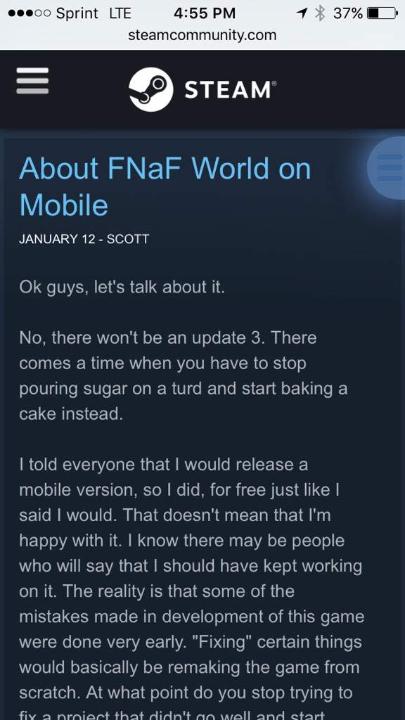 fnaf world update 3 cancled