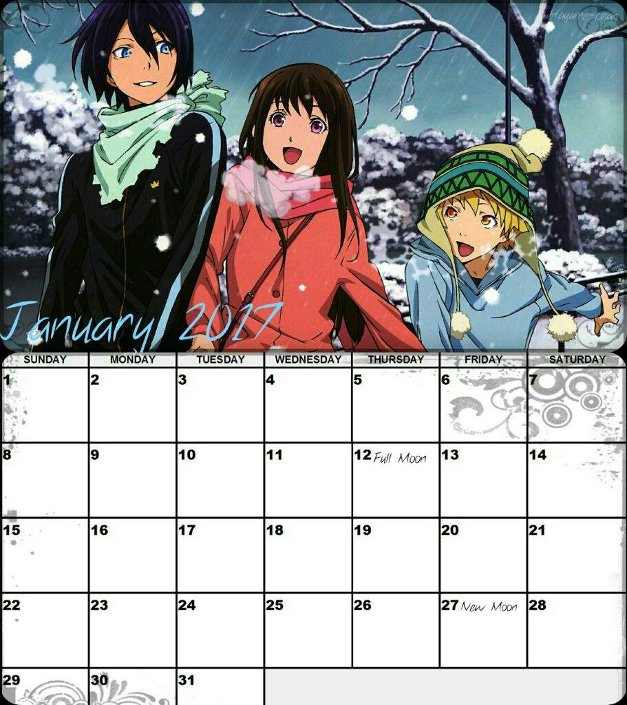 Printable Anime Calendar