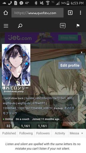 New Profile layout | The Quotev Community Amino