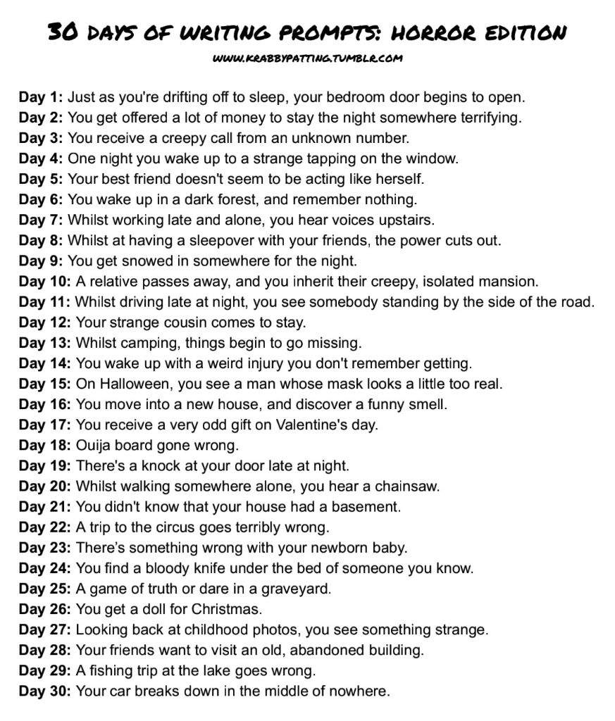 30 day writing challenge prompts