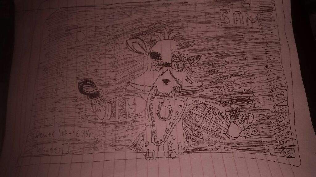 My Fnaf 2 Drawing Withered Foxy Jumpscare Five Nights At Freddys