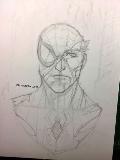 Battle Damaged Spiderman Sketch | Comics Amino