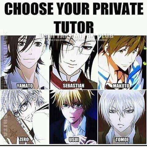 💕choose your private tutor 💕💕💘 | Anime Amino