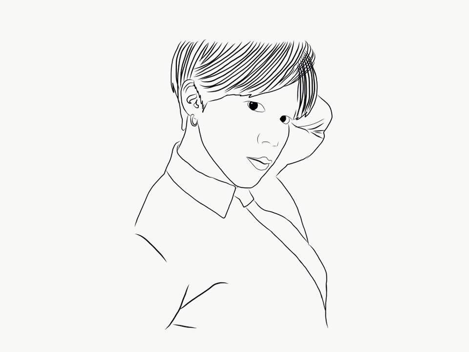 BTS Outline Drawings | Kpop FanArt Amino