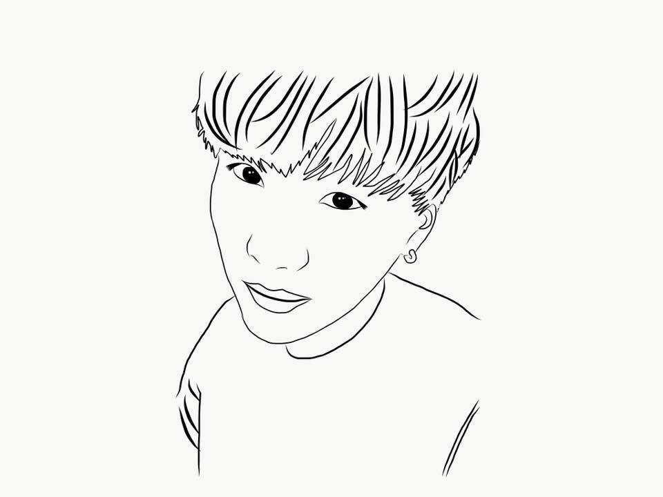 BTS Outline Drawings | Kpop FanArt Amino