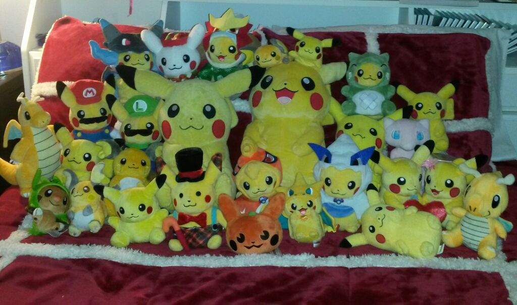 pikachu plush collection