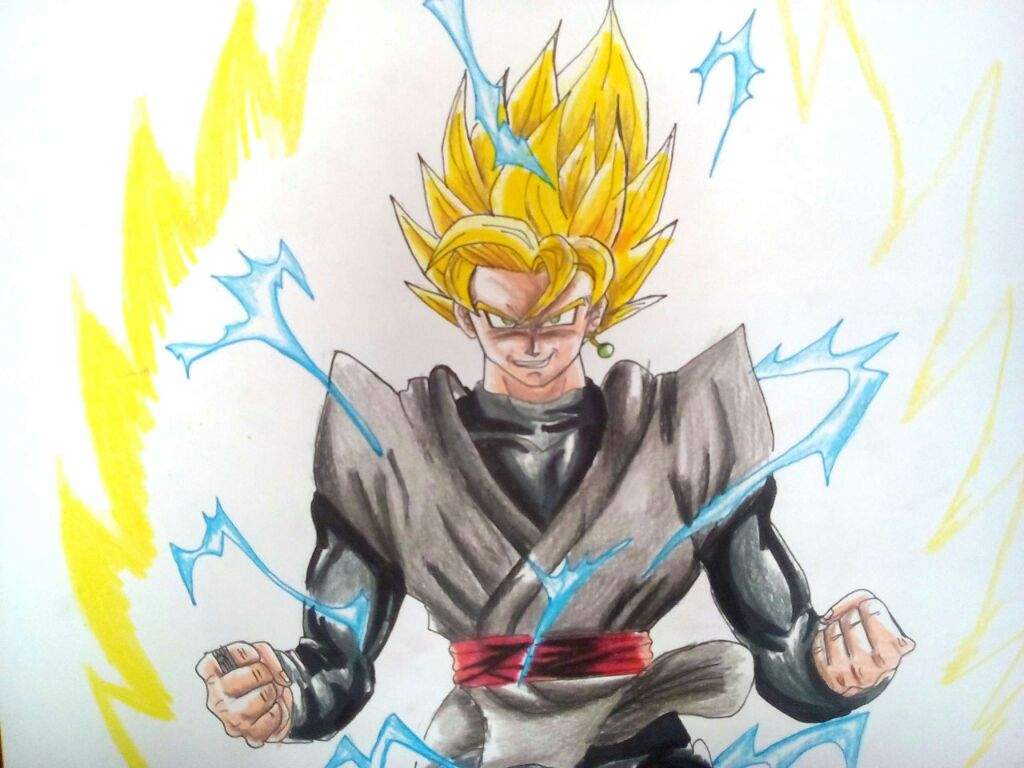 Dibujo Black Goku ssj 2 diseño de toyotaro sensei | DRAGON BALL ESPAÑOL ...