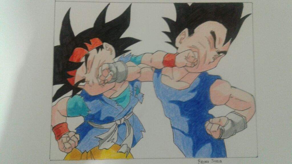 Dibujando: Goku Jr vs Vegeta Jr | •Arte Amino• Amino