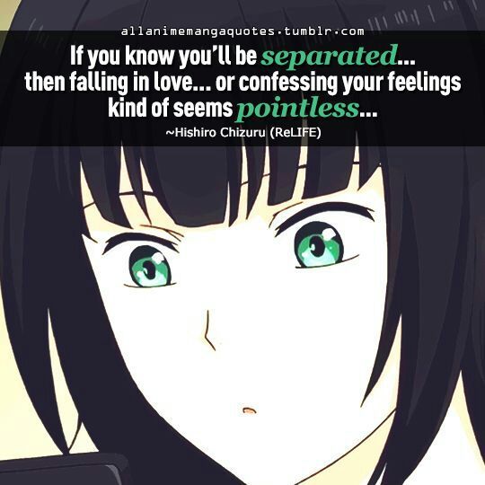 Anime Quotes Chizuru Hishiro Relife Anime Amino