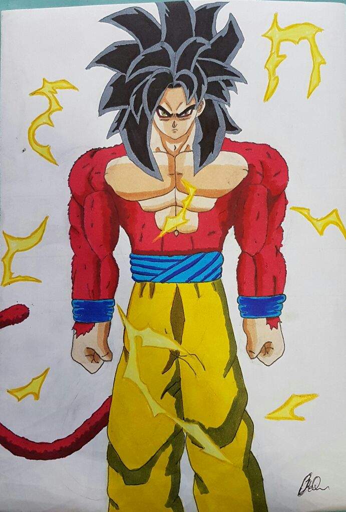 My drawing of Super Saiyan 4 Goku | DragonBallZ Amino