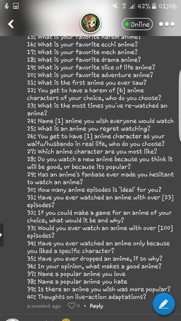 40 Anime related questions Challange (part 1) | Anime Amino
