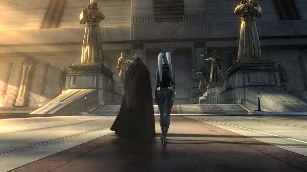 Malgus made his way to Coruscant, and walked up toward the Jedi Temple. 