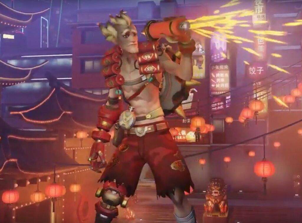 overwatch chinese new year junkrat skin