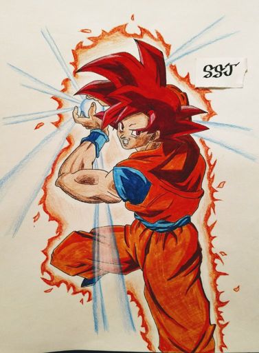 SSG Kamehameha Goku (Drawing) | DragonBallZ Amino