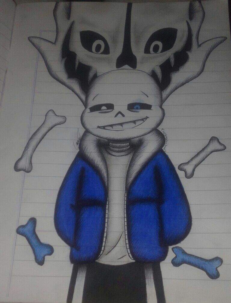 DIBUJO DE SANS CON GASTER BLASTER | Undertale Español Amino