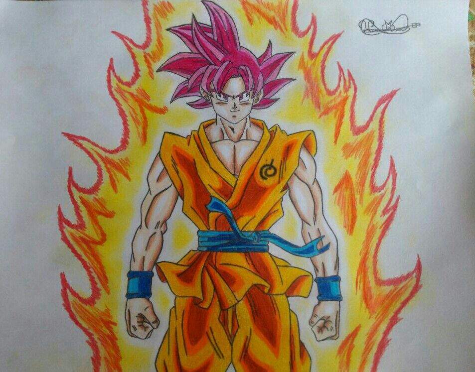 Drawing Goku  SSJ  God  DragonBallZ Amino