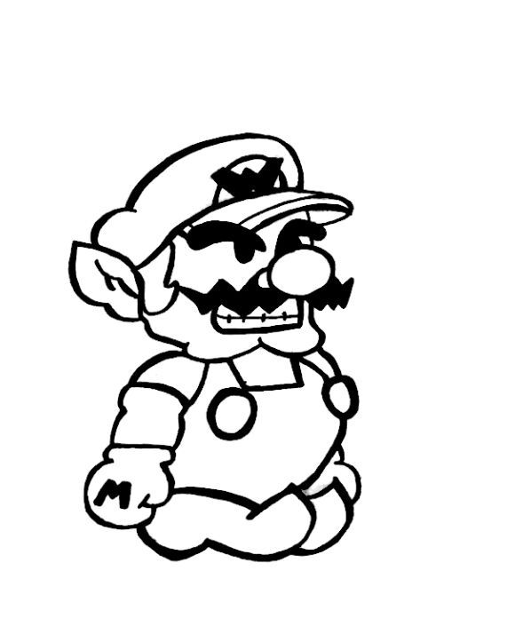 Paper Wario drawing | Mario Amino