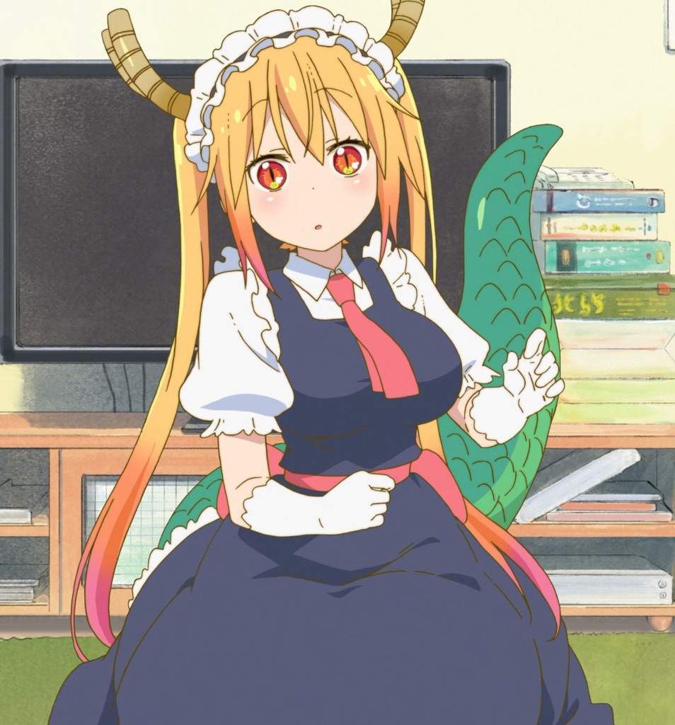 guess who's cosplaying a dragon maid.