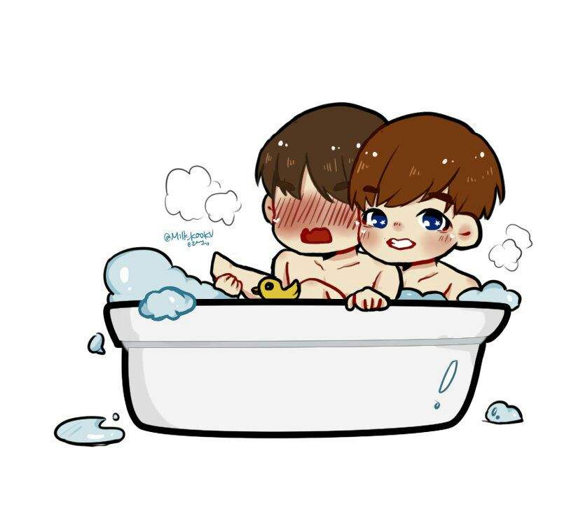 vkook bath time fanart | ARMY's Amino