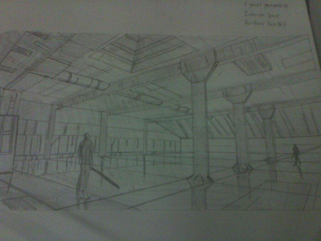2 Point Perspective Interior Space Drawing Amino