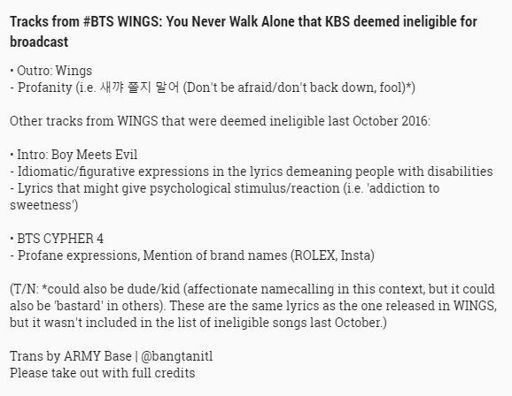 Bts Outro Wings Banned From Broadcasting Big Hit Entertainment Response Army S Amino