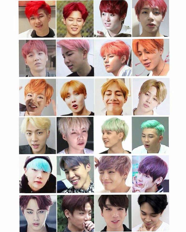 Bts Rainbow Hair K Pop Amino