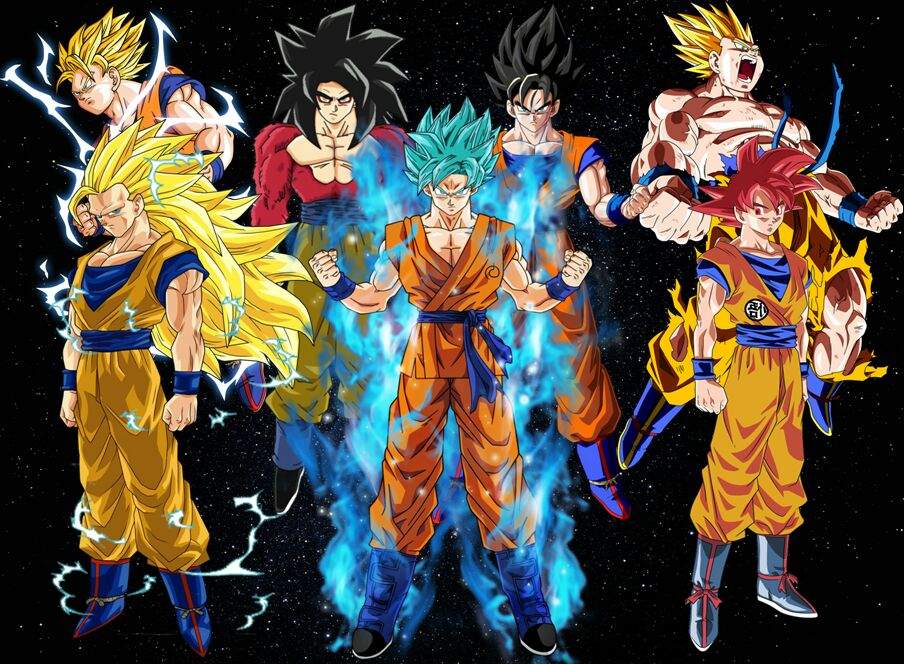 Las transformaciones de Goku ♥♡♥♡ | DRAGON BALL ESPAÑOL Amino