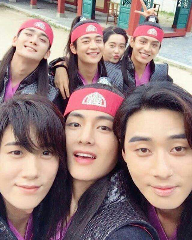 Yoonwoo Instagram Update With Taehyung And Hwarang Cast Bts V