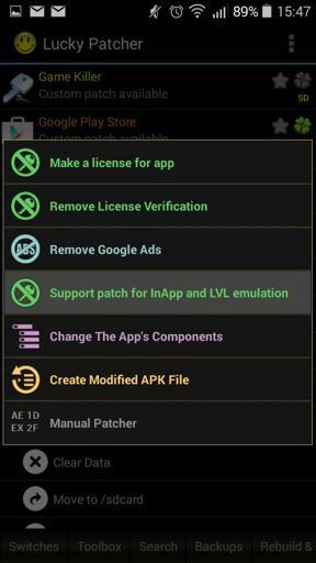 apply patch licence screen appears