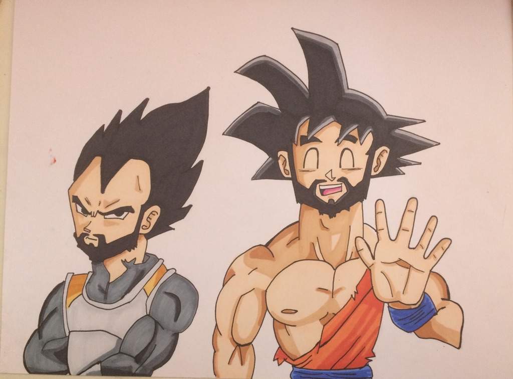Goku y Vegeta con barba! | •Arte Amino• Amino