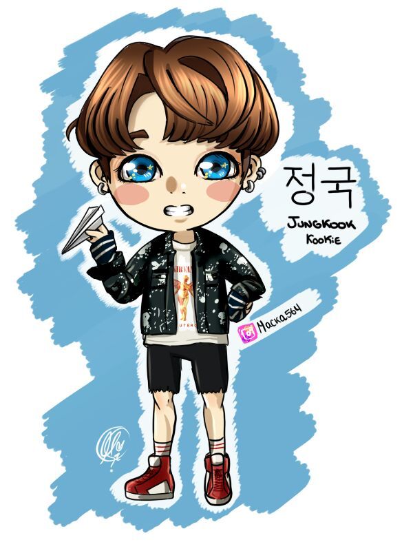 FanArt JUNGKOOK Chibi + Tutorial ¿Cómo hacer un chibi? P.1