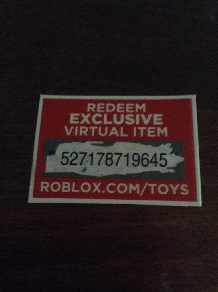 Roblox Redeem Toy Code Virtual Item