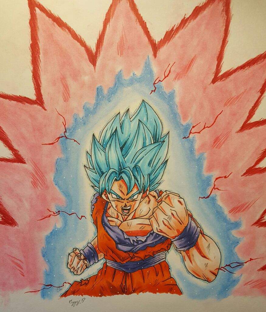 How To Draw Goku SUPER SAIYAN BLUE Kaioken! | DragonBallZ Amino