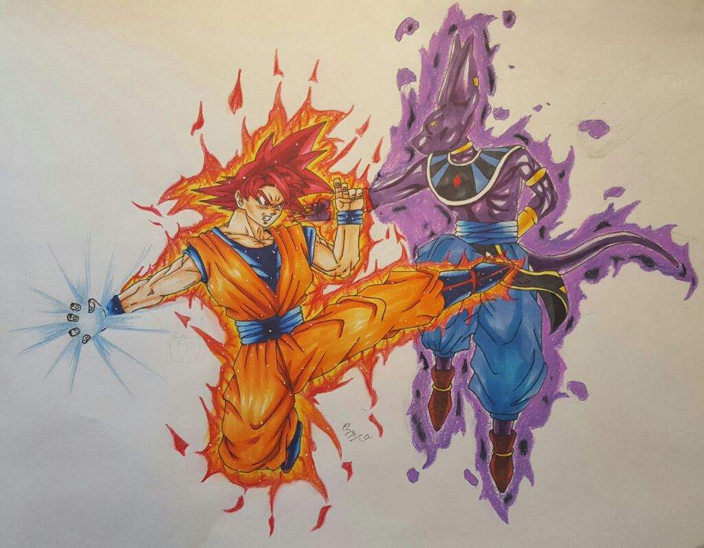 SSG Goku vs Beerus Drawing | DragonBallZ Amino