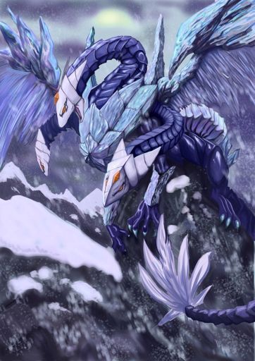 Drawing of Trishula, Dragon of the Ice Barrier | Duel Amino