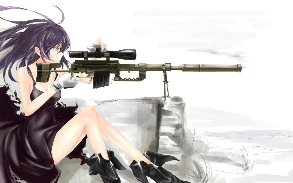 Anime girl holding gun to head