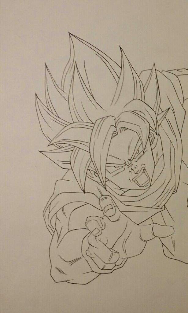 Goku SSJB perspective drawing | DragonBallZ Amino