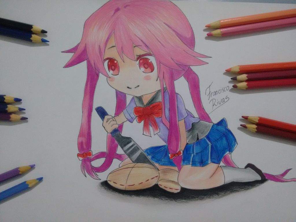 Gasai Yuno Mirai Nikki Dibujo Chibi Dibujarte Amino