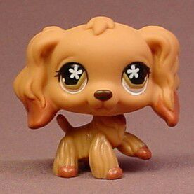 Details about   Littlest Pet Shop Blue Eyes Brown cute dog  LPS Cocker spaniel #748 