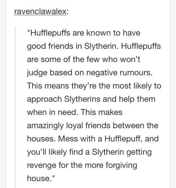 Hufflepuff and Slytherin friendship | Harry Potter Amino