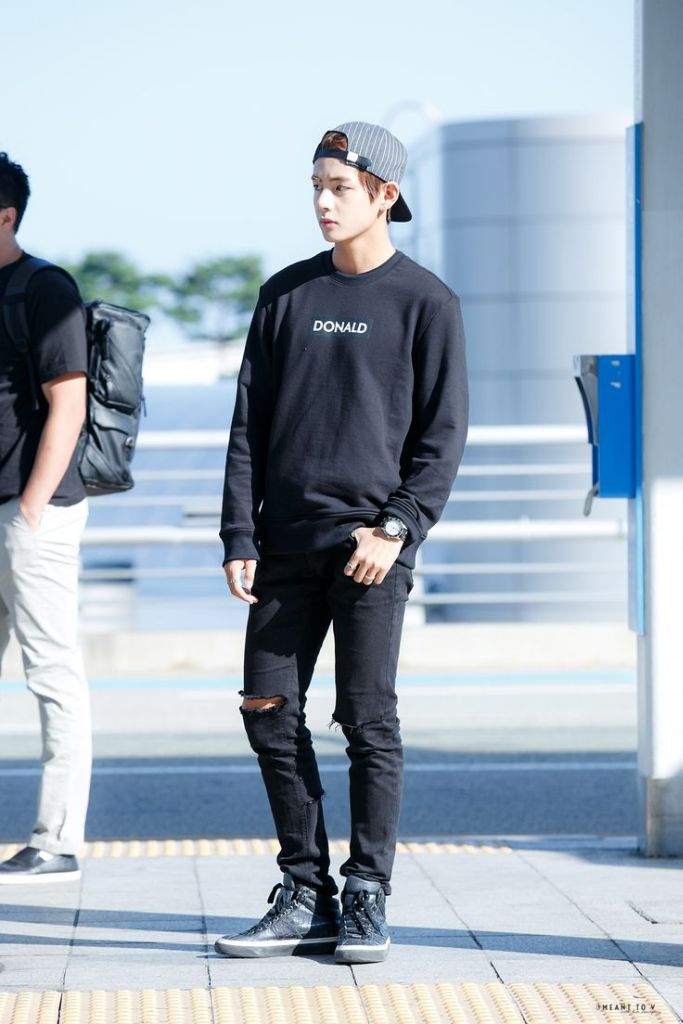 Bts Members' All-Black Airport Fashion | Korean Fashion Amino