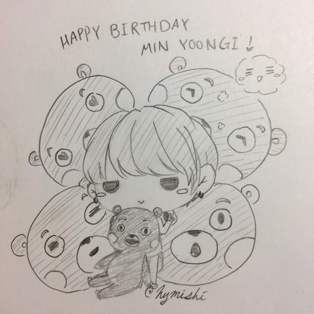 Quick Doodle HBD Min Yoongi Kpop FanArt Amino