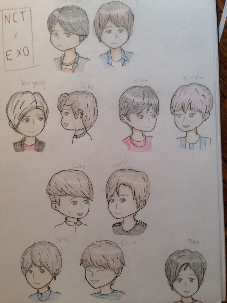 images Nct Drawing Chibi exo x nct chibi fanart nct ììí° amino