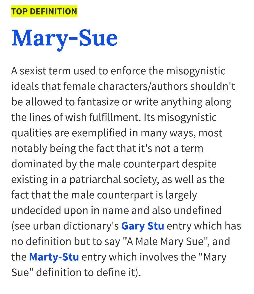 Mary Sue Urban Dictionary