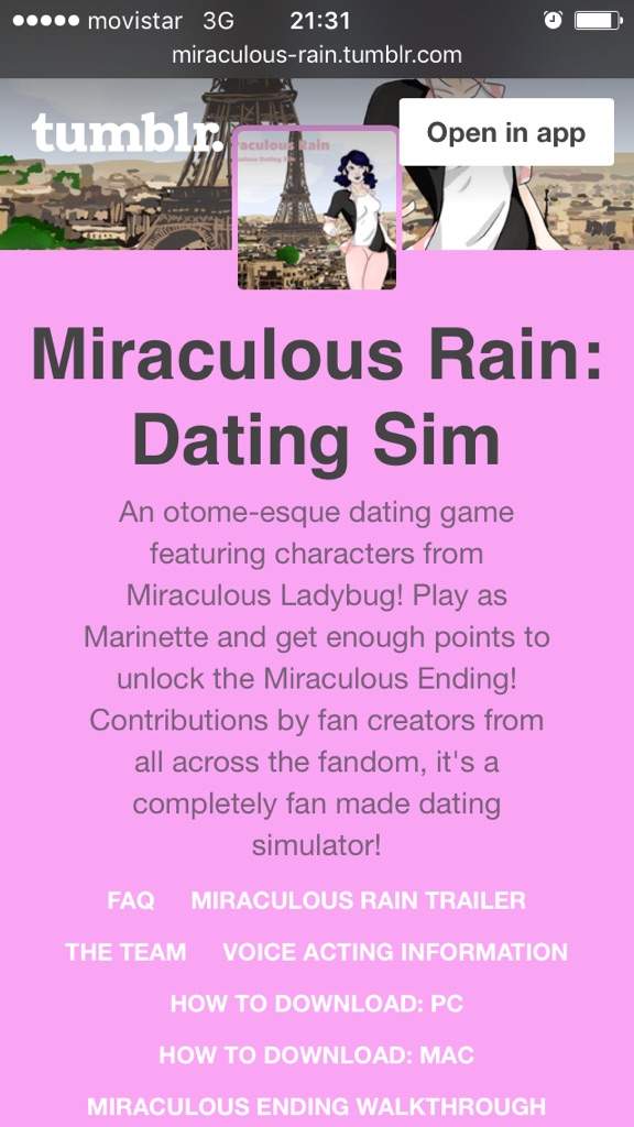 miraculous rain dating sim download